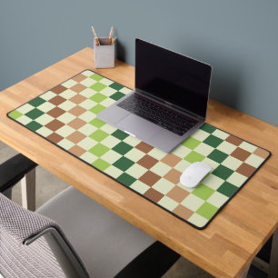 Tapis de bureau à motif à carreaux noir et vert ac