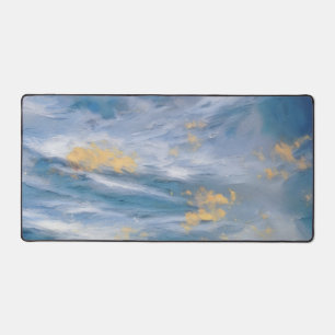 Tapis de bureau Art Abstrait Nuages Bleu Or