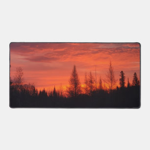 Tapis de bureau au coucher de soleil hivernal enfl