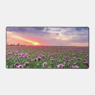 Tapis de bureau avec terrain de fleurs violet Peta