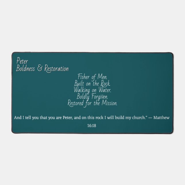 Tapis de bureau biblique "Bâti sur le Rocher" (Recto)