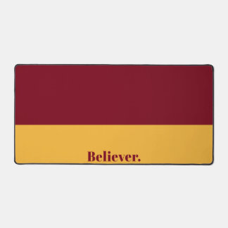 Tapis de bureau bicolore marron et or minimaliste