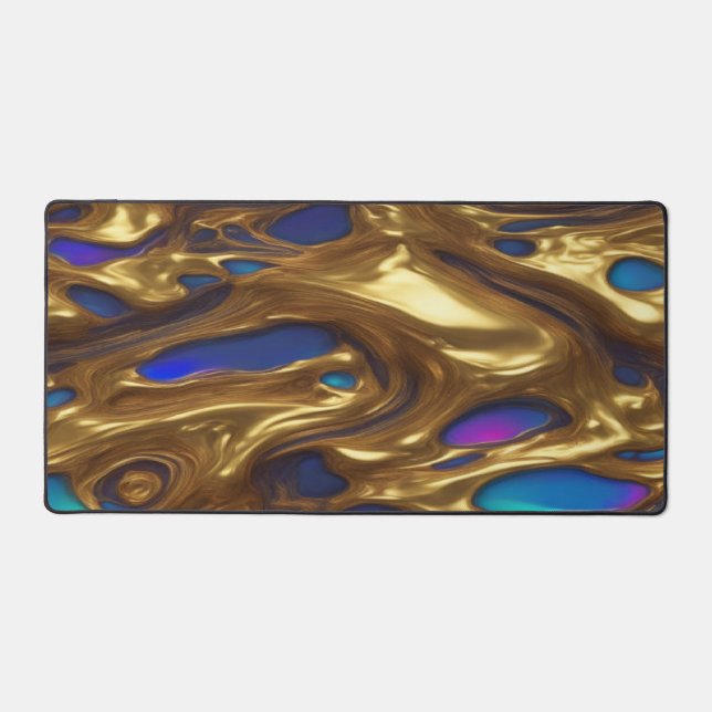 Tapis de bureau - Bleu & Or (Recto)