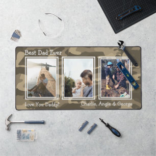 Tapis de bureau Camo 3 Photo Meilleur Papa Ever