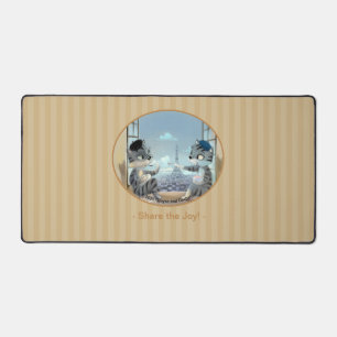 Tapis de bureau Chat & Tour Eiffel - Joie de Paris