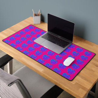 Tapis de bureau coeurs rose et violet