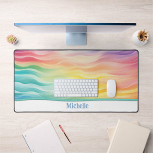 Tapis de bureau couleur arc-en-ciel unique client
