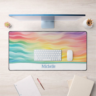 Tapis de bureau couleur arc-en-ciel unique client