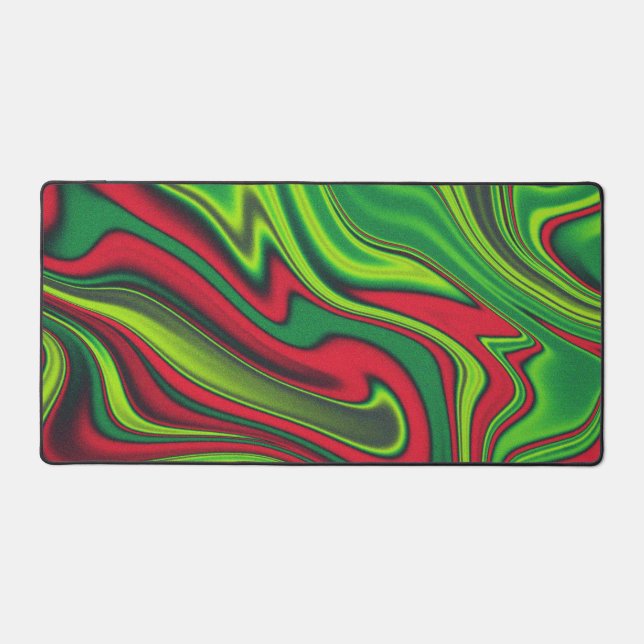 Tapis de bureau couleur vert pâle et rouge (Recto)