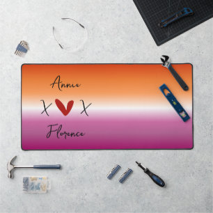 Tapis de bureau Drapeau Lesbien Coucher de Soleil 