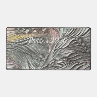 Tapis de bureau en feuilles métalliques argentées