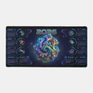 Tapis de bureau en forme d'art fractal de l'espace