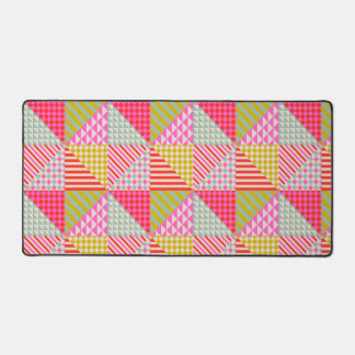 Tapis de bureau esthétique patchwork coloré sous-m