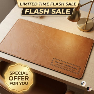 Tapis de bureau exécutif personnalisé en faux cuir