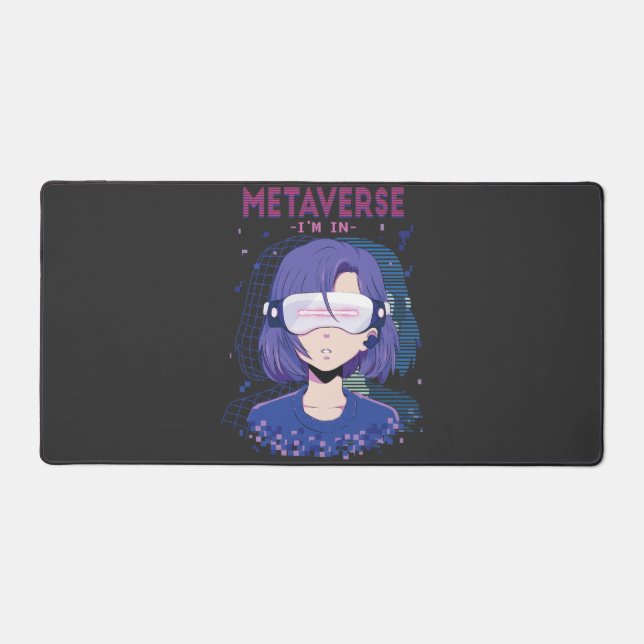 Tapis de bureau fille anime lunettes de réalité vi (Recto)