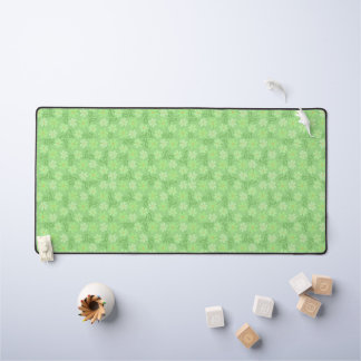 Tapis de bureau floral avec motif de pétales verte