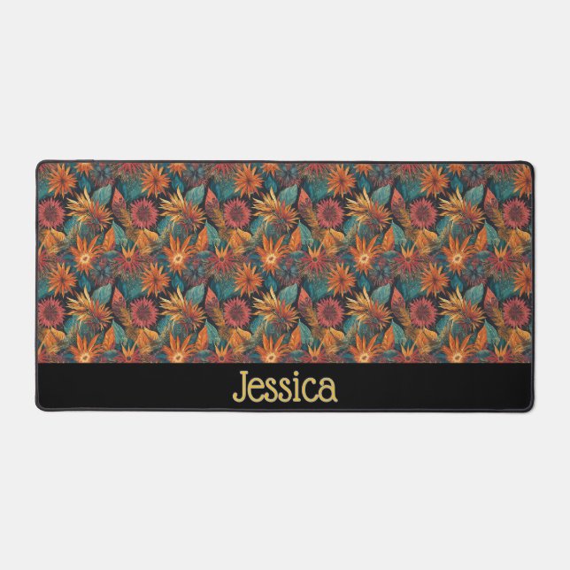 Tapis de bureau floral personnalisé (Recto)