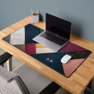 Tapis de bureau géométrique de luxe personnalisé A
