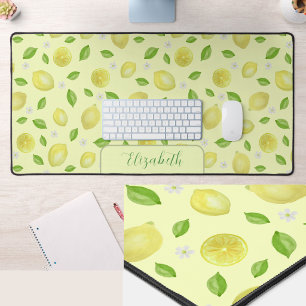 Tapis de bureau grand format aquarelle Citrons Mig