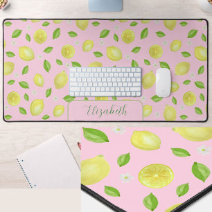 Tapis de bureau grand format aquarelle citrons mig