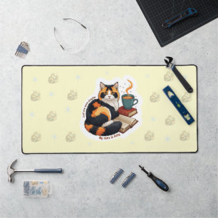 Tapis de bureau grand format personnalisé chat cal