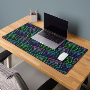 Tapis de bureau Neon Cassette – Vert Bleu