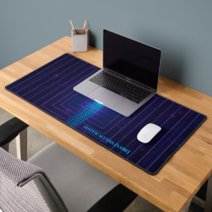 Tapis de Bureau Néon d'Accès au Système Cyberpunk 