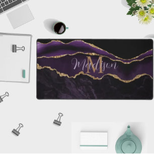 Tapis de bureau pailleté or super tendance en agat