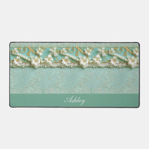 Tapis de bureau personnalisé à motif floral antiqu
