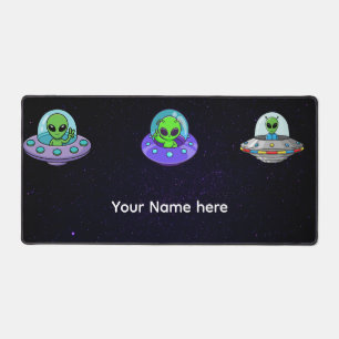 Tapis de bureau personnalisé avec nom d'aliens OVN