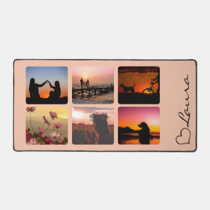 Tapis de bureau personnalisé avec photo et nom en