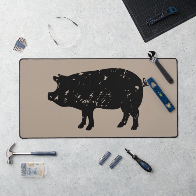 Tapis de bureau personnalisé avec silhouette de po (Poste de travail)