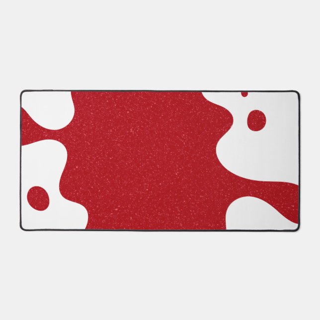 Tapis de bureau personnalisé blanc et rouge tomate (Recto)