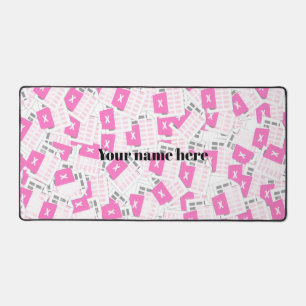 Tapis de bureau personnalisé motif tableur rose