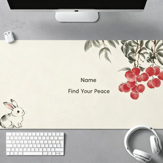 Tapis de bureau personnalisé simple moderne lapin