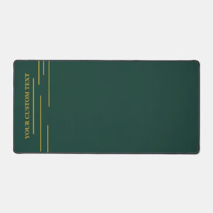 Tapis de bureau personnalisé vert émeraude or géom