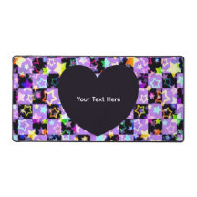 Tapis de bureau photo personnalisé Cœur Noir