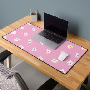 Tapis de bureau rose clair avec des fleurs élégant