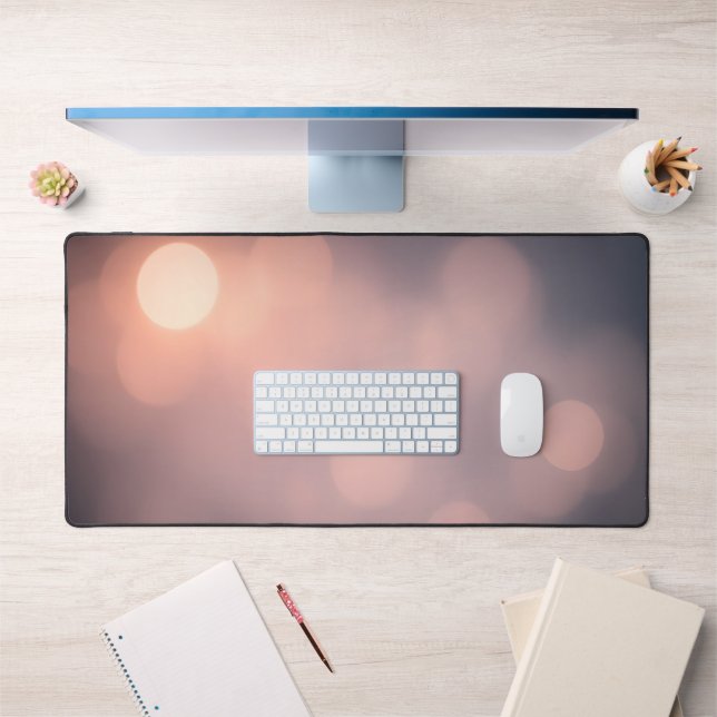 Tapis de bureau souple Bokeh - Rose et Pêche esthé (Bureau 1)
