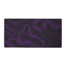 Tapis de bureau topographique violet