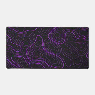 Tapis de bureau topographique violet
