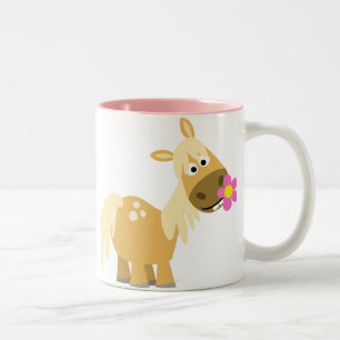 Tapis de caricature et tasse de fleurs