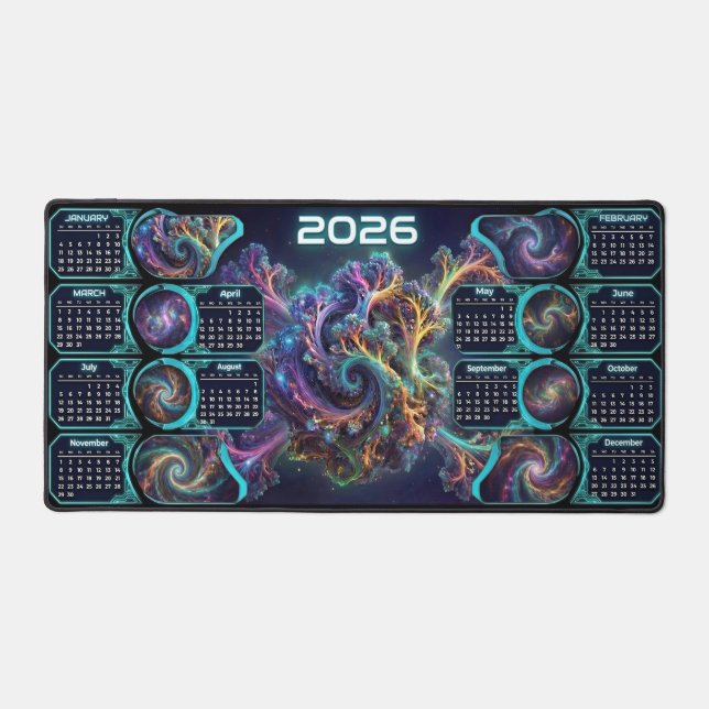 Tapis de commande Nebula Nexus – Calendrier de la  (Recto)