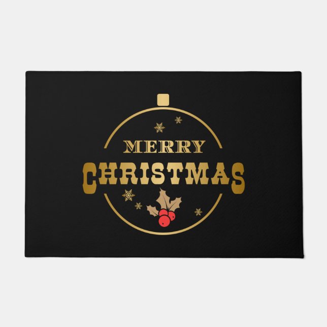 Tapis de décoration de Noël noir et or (Devant)