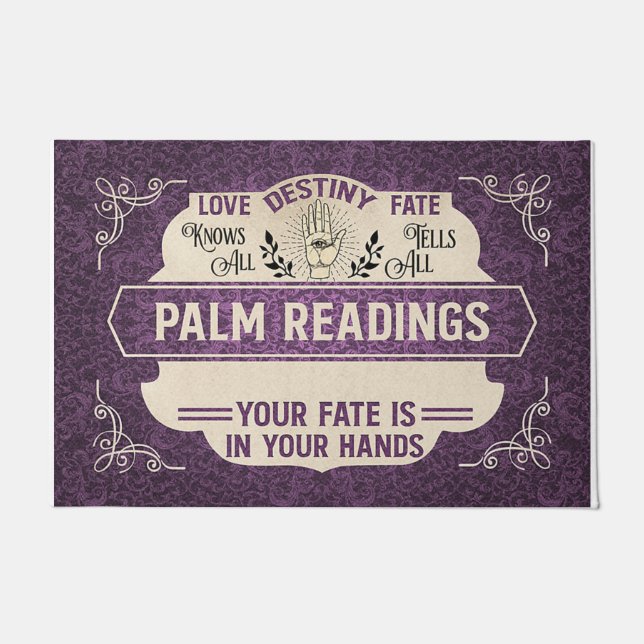 Tapis De Lecture De Palme Rétro, Lecteur De Tarot (Devant)