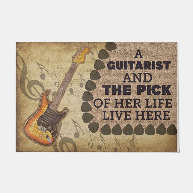 Tapis de musique personnalisé - Joueurs de guitare (Devant)