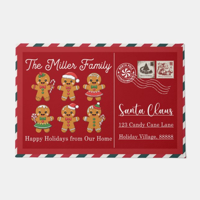 Tapis de Noël "Santa Stop Here" – Drôle de Décorat (Devant)