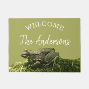 Tapis de poche de bienvenue de grenouille personna