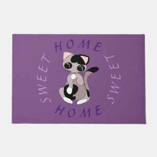 Tapis de porte avec chat mignon