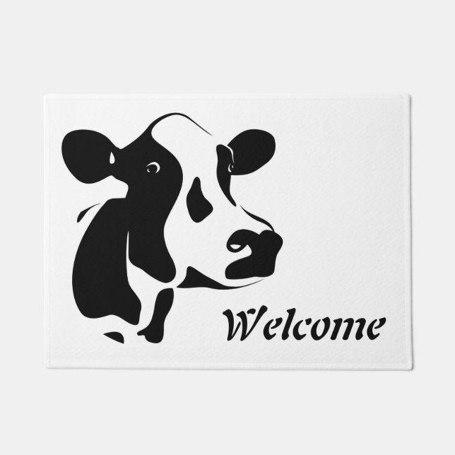 Tapis de porte bienvenu de vache (Devant)
